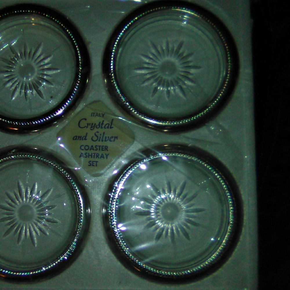 Silver and krystal ashtrays